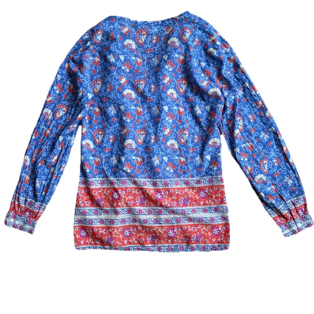 Floral Blue and Red Button Down Shirt - Picture 8 of 9